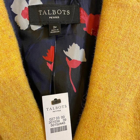 Talbots Yellow Shetland Wool Blend Blazer 2P - Picture 3 of 4
